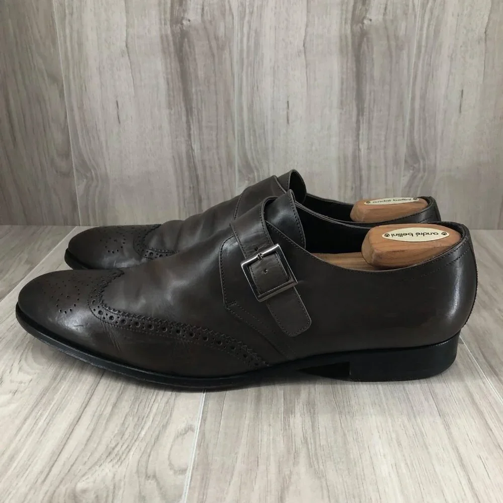 To Boot New York Monk Strap Shoes Men's Size 12 Brown Leather Single Oxfords